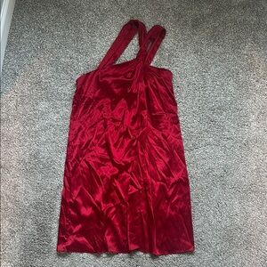 Elegant Red Satin Dress